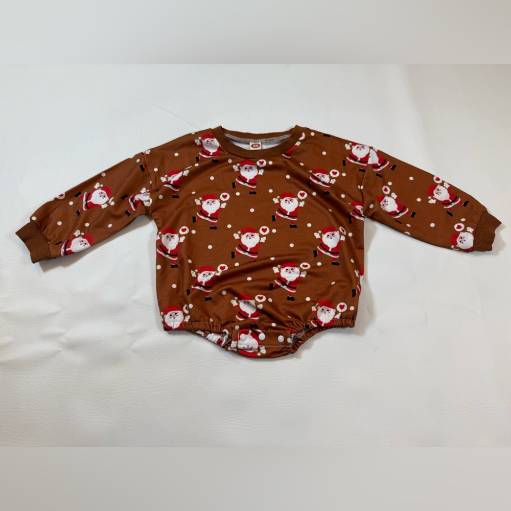 Baby unisex Christmas Romper Snowman Santa Print 12-18 mon (bin R) - Picture 10 of 10